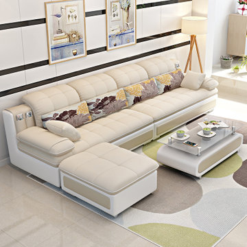 都市名门 沙发组合小户型双人位三人北欧布艺沙发可拆洗日式简约客厅家具海绵布沙发(配套电视柜1台(沙发颜色拍下备注) 双人（1.5米）+双人（1.5米）+脚踏)