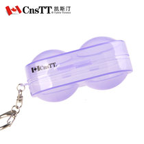 CnsTT 凯斯汀 乒乓球盒 保护乒乓球 可装2个球 挂钩式钥匙链（不含球）(紫色球盒)