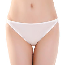 LPCSS品牌女士内裤高开叉性感薄透气桑蚕丝真丝低腰三角裤E704(白色 M)