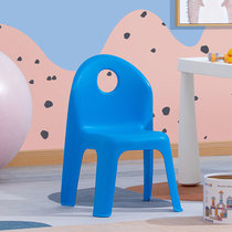 茶花儿童椅子靠背椅家用餐桌吃饭塑料加厚宝宝防滑小板凳座椅凳子(小Q儿童靠背椅 碧穹蓝（1只装）)