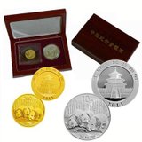 【中国金币】2013年版熊猫 1/2盎司金+1盎司银金银币