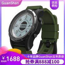 GuanShan户外登山智能运动手表指南针气压海拔GPS跑步男心率轨迹  官方标配(军绿色 官方标配)