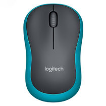 罗技（Logitech）M186(M185)无线办公鼠标 对称鼠标 带无线2.4G接收器 企业采购 M185 蓝边
