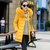 莉妮吉尔 2017冬装新款韩版女装欧洲站时尚显瘦处理反季棉衣棉服外套中长款(黄色 L)