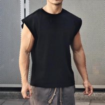 夏季新款运动男背心坎肩无袖上衣健身潮牌肌肉型撸铁器械弹性大码(M 黑色)