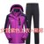 西藏冲锋衣裤套装男女三合一加绒加厚防雨水防风衣滑雪登山服潮牌(M 紫色+黑色女899)
