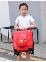 卡通可爱儿童礼品拉杆箱男女宝宝18寸万向轮行李箱旅行箱支持订制(红色小鸡)