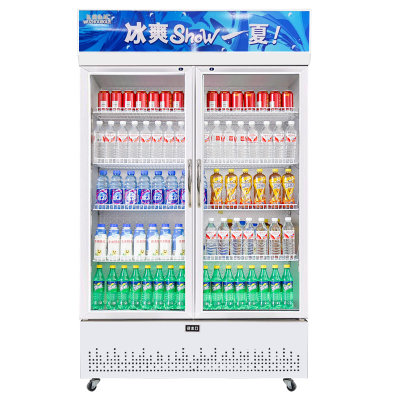 五洲伯乐（WUZHOUBOLE）商用冰柜展示柜保鲜柜立式冷藏柜商用展示柜双门三门饮料柜冷柜啤酒柜(白色（请修改）)