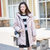 鸭鸭2018新款女装韩版大码外套连帽纯色中长款羽绒服女潮B-57660(粉红 170)