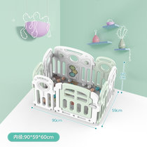 儿童婴儿防护栏游戏围栏室内家用宝宝安全栅栏爬行垫学步地上围栏(糖果绿白6+2 默认版本)