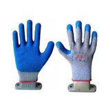 劳保手套 浸胶皱纹手套 防滑耐磨耐用 涂胶 防护手套 蓝胶手套(其他 8付)