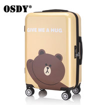 OSDY新品预售卡通印花拉杆箱女20/24寸学生行李箱万向轮旅行箱子(20)