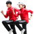 Tripolar春秋季情侣运动套装男新款立领跑步休闲运动服女团体活动校服1422(女款大红 XL)