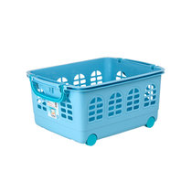 爱丽思IRIS 日本可叠加彩色收纳筐 大号塑料儿童玩具杂物收纳篮框整理筐KC-540(蓝色)
