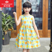 夏季新品儿童韩版棉质连衣裙无袖公主裙(110 柠檬)
