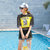 运动三件套分体游泳衣女平角保守学生比基尼小胸聚拢遮肚沙滩温泉(女孩头像 黄色 XL（建议110-120斤）)