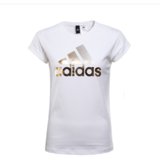 Adidas阿迪达斯2017夏季新款女运动休闲短袖T恤(白色 S)