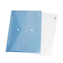 得力（deli）5505文件袋 按扣文件袋 A4透明纽扣袋 塑料公文袋资料袋(透明)