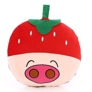 爱迷糊卡通抱枕毯抱枕两用靠枕沙发靠垫毛绒玩具儿童礼物草莓小猪150