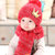 秋冬婴儿帽子围脖围巾套装1-2岁毛线帽男女宝宝帽子0-3-6-12个月(粉色)