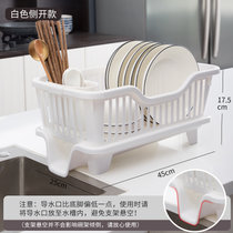 日本沥水碗架厨房放碗架碗碟沥水架塑料放碗置物架单层置碗架家用(白色侧开 默认版本)
