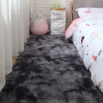 北欧ins地毯客厅茶几卧室少女满铺可爱网红床边地毯垫子地垫毛毯(长毛深灰色（扎染）)