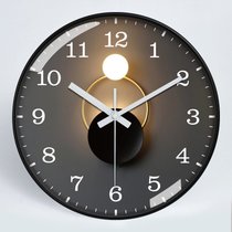 钟表挂钟客厅家用时尚创意简约时钟北欧大气卧室石英钟静音挂表(12英寸（直径30.5厘米） 三圆环黑框)