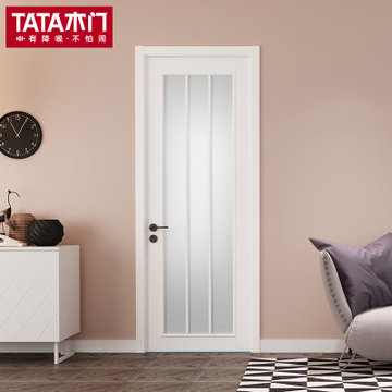 tata木门简约卫生间门厕所门玻璃门套装门厨房门室内门移门014瓷白色