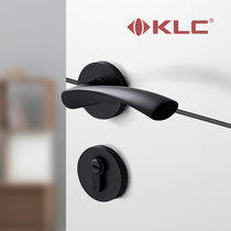 KLC室内卧室房门锁卫生间厕所静音黑色家用木门铝合金通用型锁具(黑 A款)