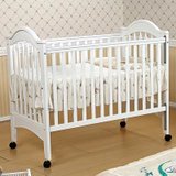 爱斯博儿 婴儿床实木婴儿床 实木欧式宝宝童床BB床白色高端婴儿床