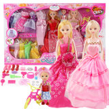 艾芘儿女孩芭比娃娃套装大礼盒公主洋娃娃换装衣服过家家儿童玩具生日礼物