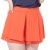 2013夏装新款 中腰显瘦阔腿裤 显瘦褶皱裙裤女裙裤短MNY120322(橙色 S)