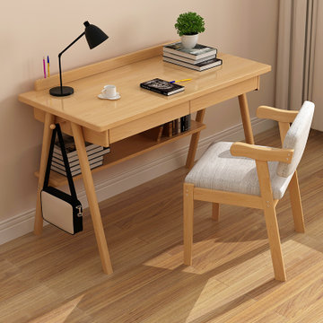 物槿 北欧实木书桌 XL-01(原木色单桌 100cm)