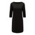 小型一字领直筒小黑裙短款黑色连衣裙春秋修身桔梗裙礼服宽松显瘦中袖(黑色 XL)