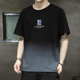 男士短袖T恤夏季韩版潮流半袖上衣服修身休闲百搭打底衫纯棉T恤(黑色 M)