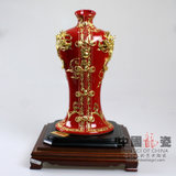 中国龙瓷 德化陶瓷中国红瓷器花瓶*现代工艺礼品办公客厅家居装饰摆件 ZXG1039ZXG1039