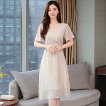 亿梦诗 流行裙子夏季新款女装很仙的法国小众连衣裙仙女超仙甜美长裙ET543(粉红色 XL)