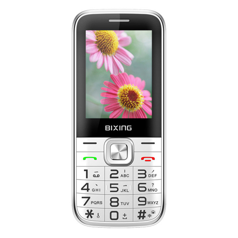 百信z1时尚大字大声直板按键长待机移动联通版男女款老人手机白色