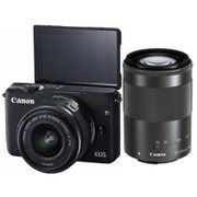 佳能（Canon）EOS M10（EF-M 15-45mm/ 55-200mm IS STM）双镜头套机 微型可更换镜头(黑色 套餐二)