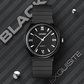 时刻美skmei手表男女超薄时尚学生考试电子表简约儿童石英表1422白色