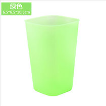 有乐C147磨砂透明彩色方形漱口杯刷牙杯 牙缸创意塑料加厚洗漱杯lq08(绿色)