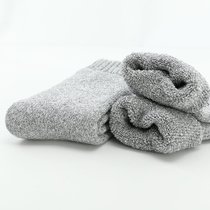 SUNTEK冬季超厚款长袜子男女毛巾袜加厚毛绒保暖特厚加绒中筒袜(1双装（均码）买3双送1双同款 特厚加绒（女）并线浅灰)