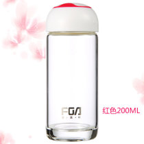 富光玻璃杯 女性时尚便携随手杯 可爱带盖防漏牛奶创意水杯子FB6002-200(红)
