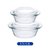 玻璃碗带盖微波炉专用器皿蒸蛋碗泡面碗家用耐高温汤碗餐具套装(0.7L+1.0L)