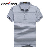 凯德申 男士丝光棉商务条纹休闲POLO衫 短袖T恤 2015新款 P5002(灰色 L(175))