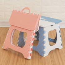 吉宝宝折叠凳塑料加厚大号板凳儿童成人户外便携式折叠凳子(大号粉色)