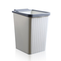简约塑料垃圾桶客厅卧室卫生间北欧可爱带压圈无盖时尚家用垃圾篓(白色（方形） 默认版本)