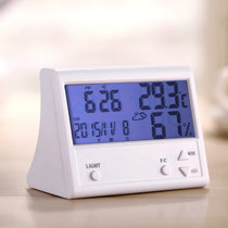 雨花泽（Yuhuaze）多功能夜视电子温湿度计 家用室内温度计 办公测温计 温度表