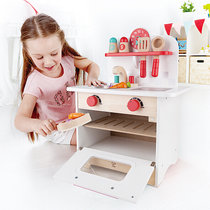Hape儿童情景玩具木质厨房过家家复古红白小厨房 3岁+E8118 国美超市甄选
