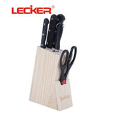 乐克尔Lecker菜刀组合套装木座刀剪六件套KR-608(默认 默认)